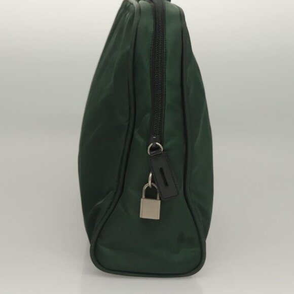 PRADA Hand Bag Nylon Khaki Silver Auth - Picture 4 of 16